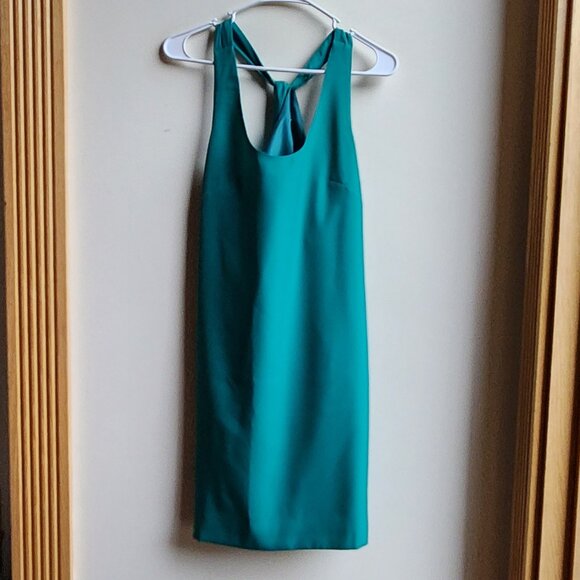 J. Crew Teal Cross Back Shift Dress Size 0 - Picture 5 of 16